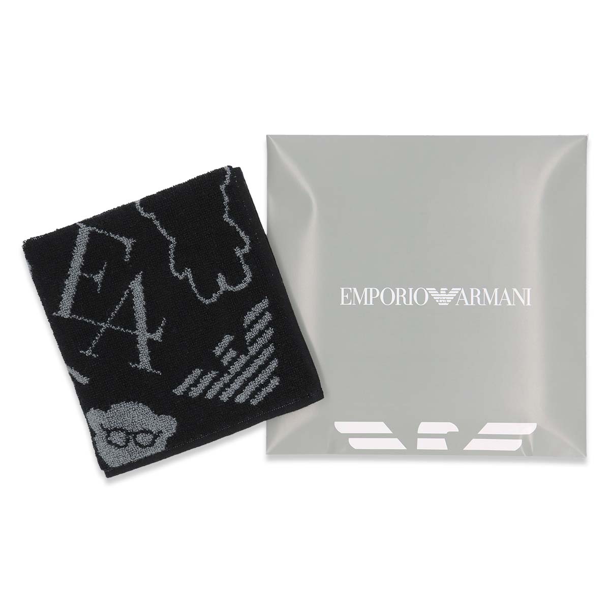 EMPORIO ARMANI ハンドタオル マンガベア ロゴ 綿100％ メンズ ギフト