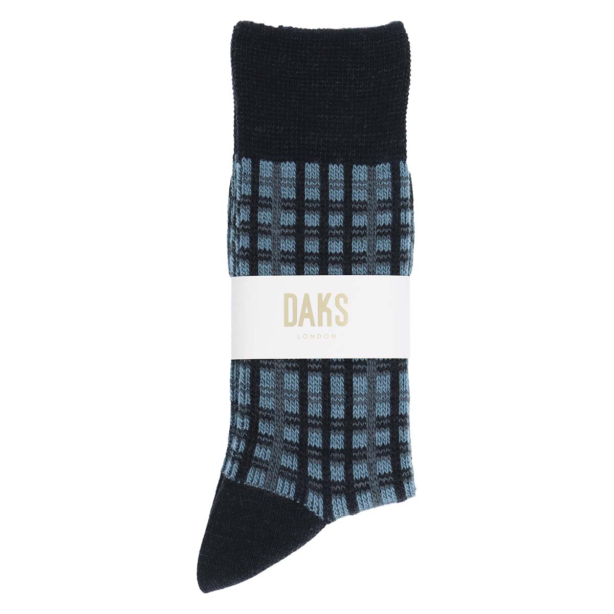 DAKS（ダックス） メンズ アクリル毛混 カジュアル ソックス 履き口ゆったりらくらくガーゼ編み 格子柄ジャガード クルー丈 靴下 男性 ...