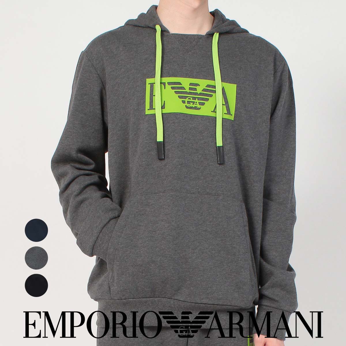 EMPORIO ARMANI エンポリオ アルマーニ ICONIC TERRY HOODIE アイ