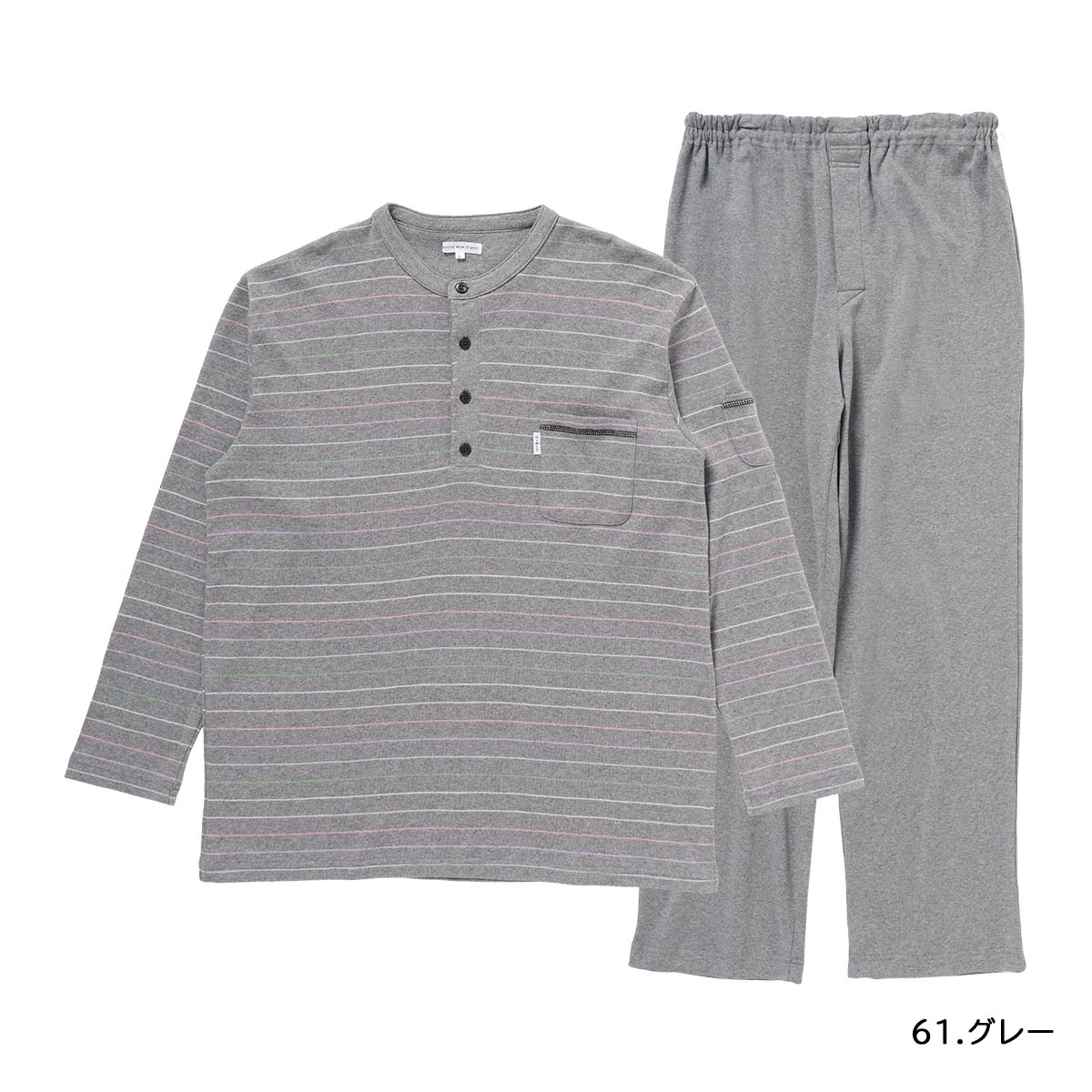 NAIGAI（ナイガイ） ［Lサイズ］メンズ パジャマ 長袖 長丈パンツ 綿
