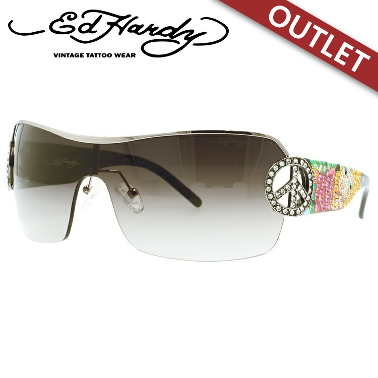 Ed Hardy サングラス 派手 ケース付 Ed Hardy（エド・ハーディー） 訳あり アウトレット サングラス ピン