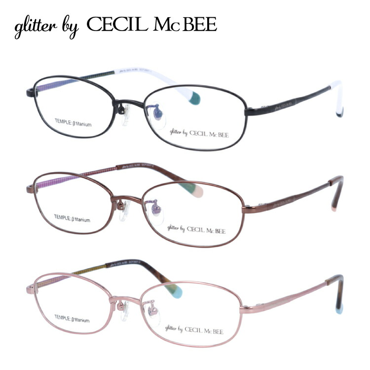 グリッターバイセシルマクビー メガネフレーム glitter by CECIL McBEE GCF 3507 全3カラー 51 プレゼント ギフト ラッピング無料｜glass-expert