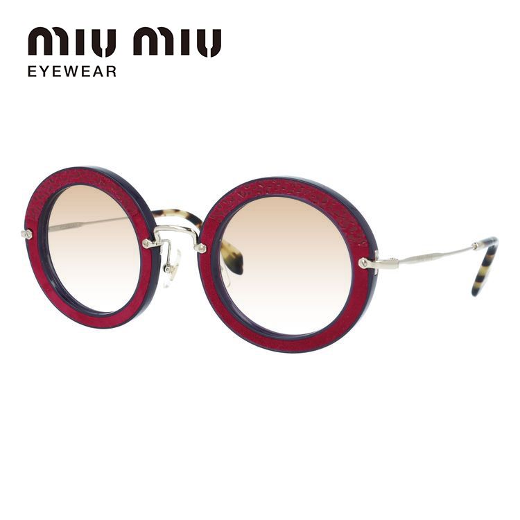 miu miu ベージュ ブラックレンズ サングラス MIU MIU - 極美品☆MIUMIU ミュウミュウ SMU 11W ロゴ オーバル