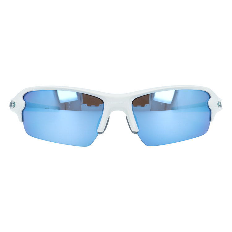 OAKLEY サングラス ホワイト ブルーミラーレンズ ケース付き OAKLEY（オークリー） サングラス フラック 2.0 偏光 プリズム ミラー