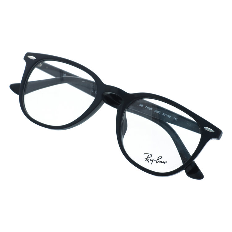 訳あり 店頭展示品 レイバン メガネフレーム 伊達 アジアンフィット Ray-Ban RX7159F 2000 52 ボストン ユニセックス メンズ レディース 黒縁 国内正規品