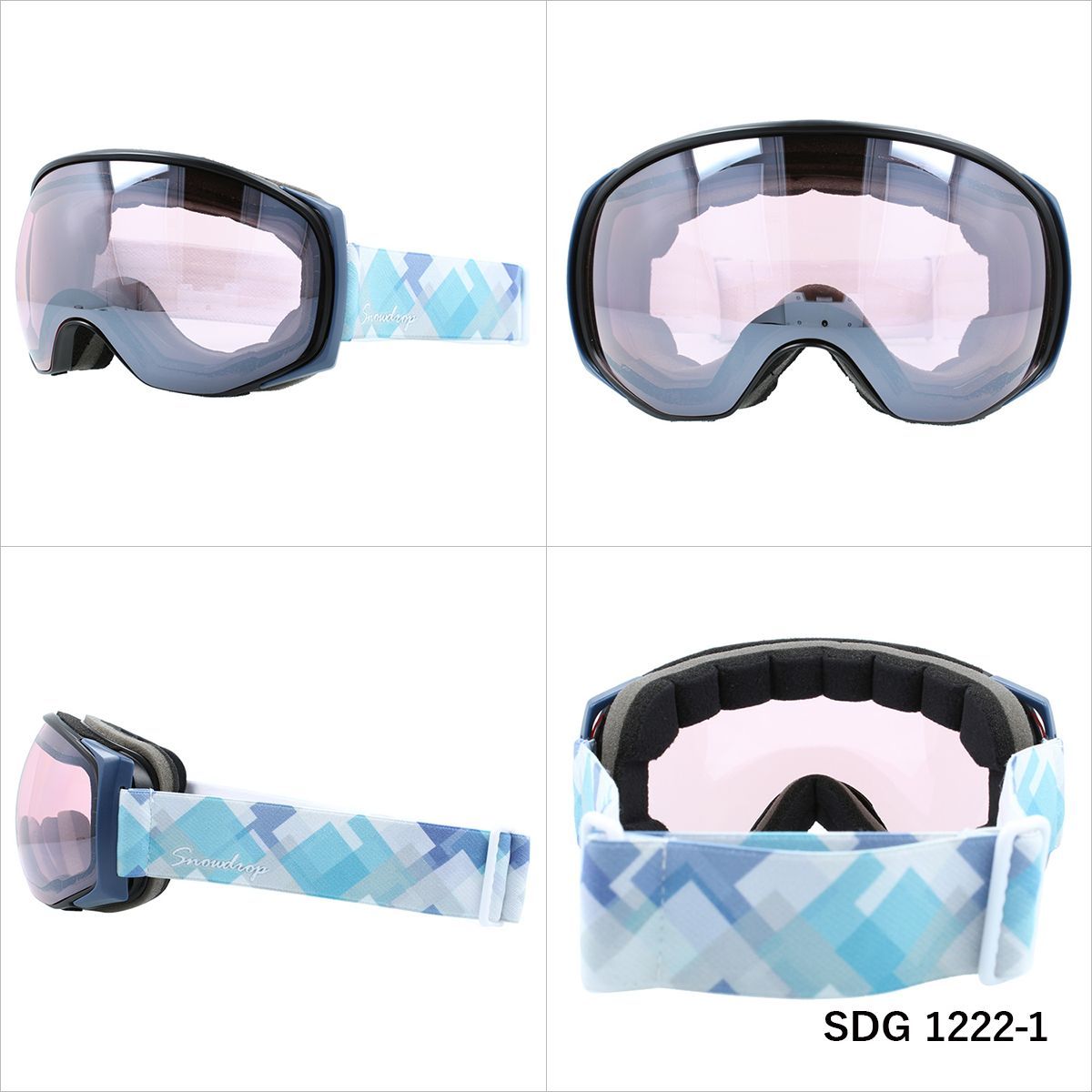 スキー ゴーグル スノーボード スノボ レディース メガネ対応 ヘルメット対応 曇り止め加工 ミラー 球面ダブルレンズ Snowdrop SDG 1222 UVカット ラッピング｜glass-expert｜02