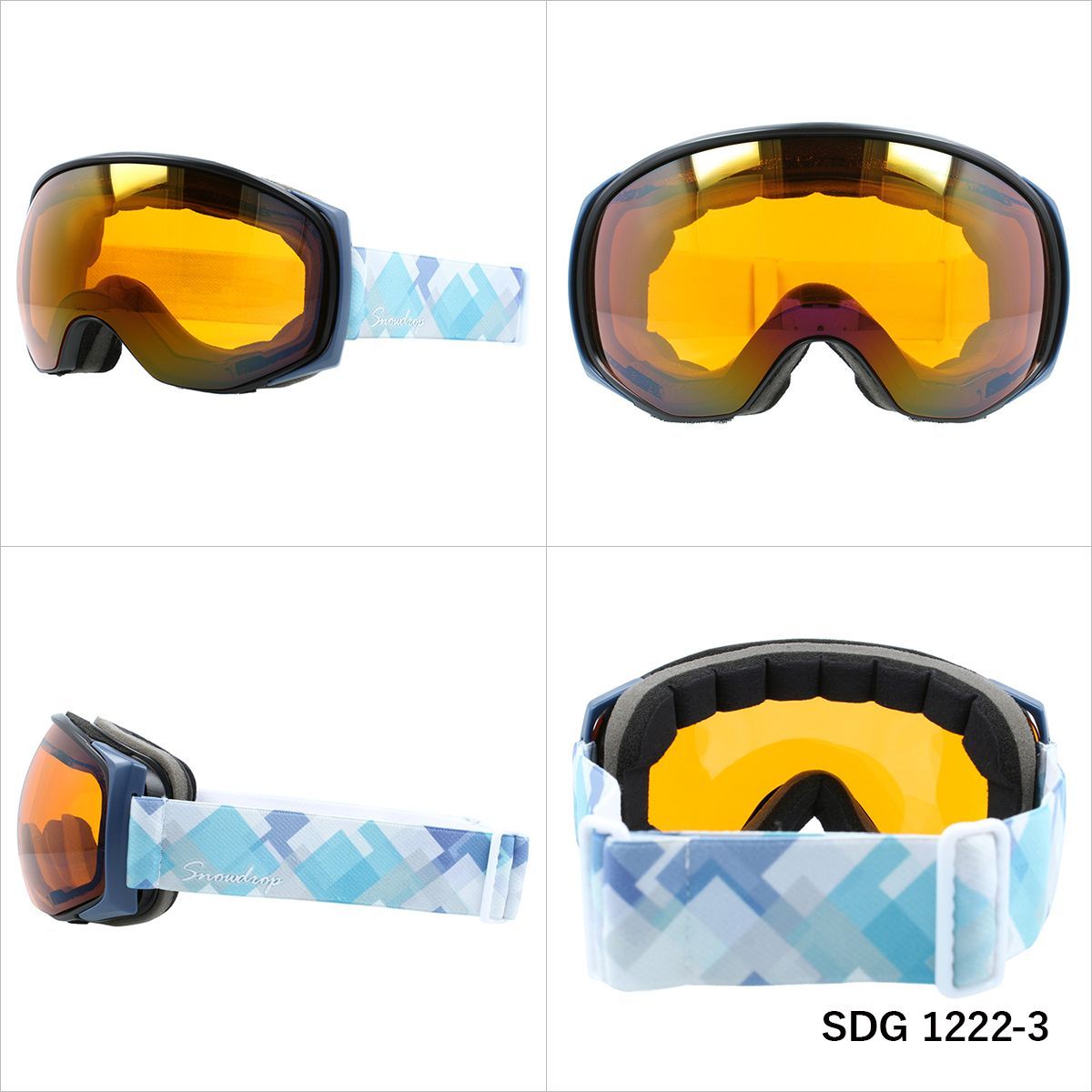 スキー ゴーグル スノーボード スノボ レディース メガネ対応 ヘルメット対応 曇り止め加工 ミラー 球面ダブルレンズ Snowdrop SDG 1222 UVカット ラッピング｜glass-expert｜04