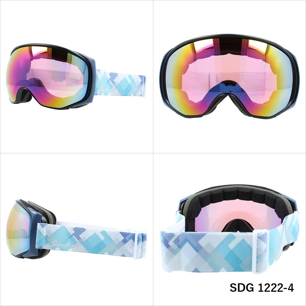 スキー ゴーグル スノーボード スノボ レディース メガネ対応 ヘルメット対応 曇り止め加工 ミラー 球面ダブルレンズ Snowdrop SDG 1222 UVカット ラッピング｜glass-expert｜05
