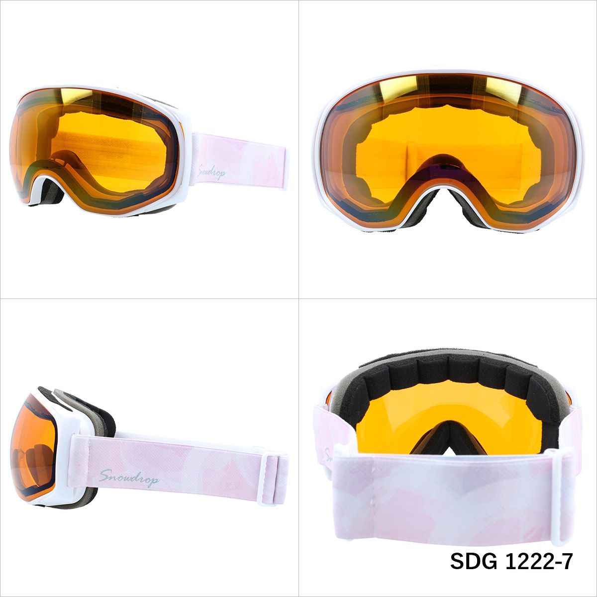 スキー ゴーグル スノーボード スノボ レディース メガネ対応 ヘルメット対応 曇り止め加工 ミラー 球面ダブルレンズ Snowdrop SDG 1222 UVカット ラッピング｜glass-expert｜08