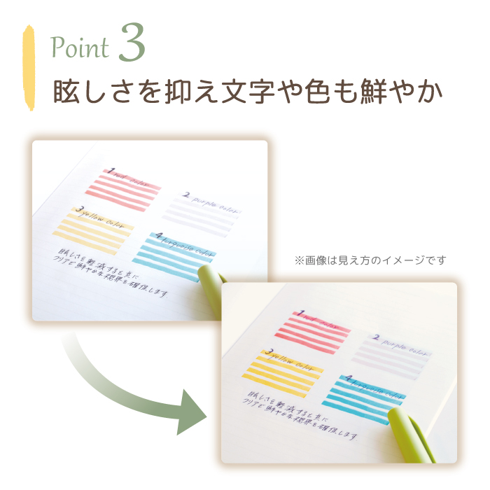 ”眩しきを抑え文字や色も鮮やか”