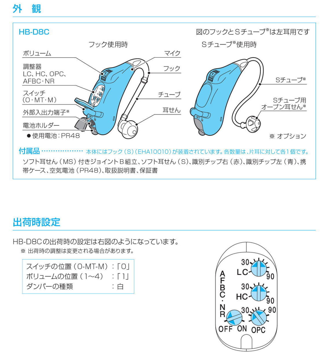 リオネット 耳かけ 耳掛け型補聴器 日本製 HB-D8C リオン トリマー式