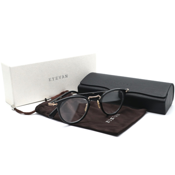 限定モデル 超美品　EYEVAN E-0513 PBK/GNBK 45サイズ EYEVAN】アイヴァン メガネ E-0513 col.PBK/G 45サイズ 度付又は度無