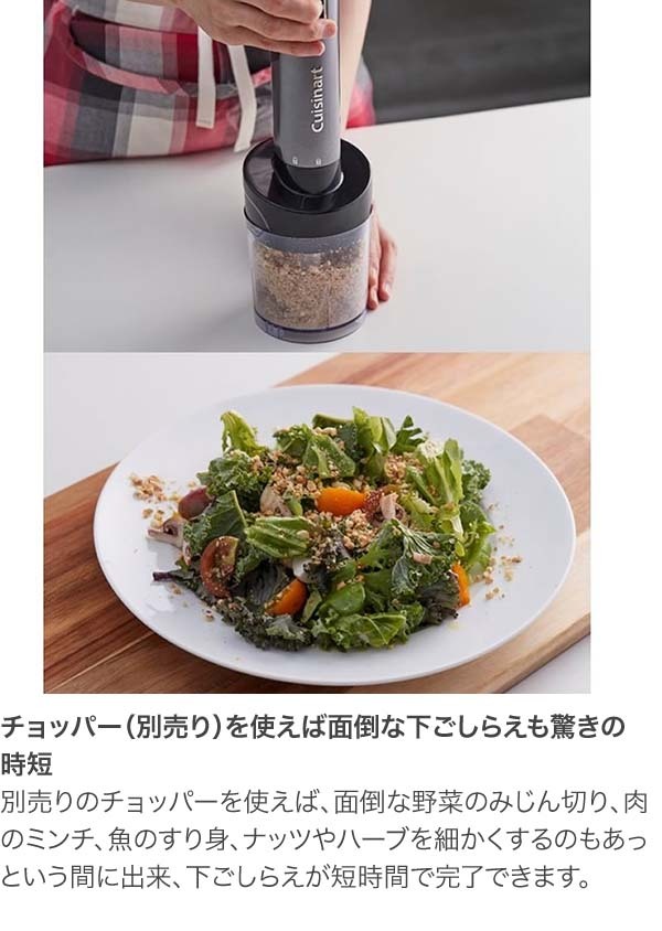 Cuisinart クイジナート コードレス充電式ハンドブレンダー RHB