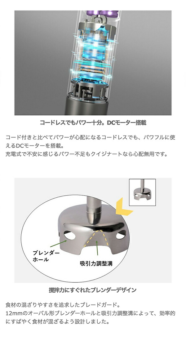 Cuisinart クイジナート コードレス充電式ハンドブレンダー RHB-1020J
