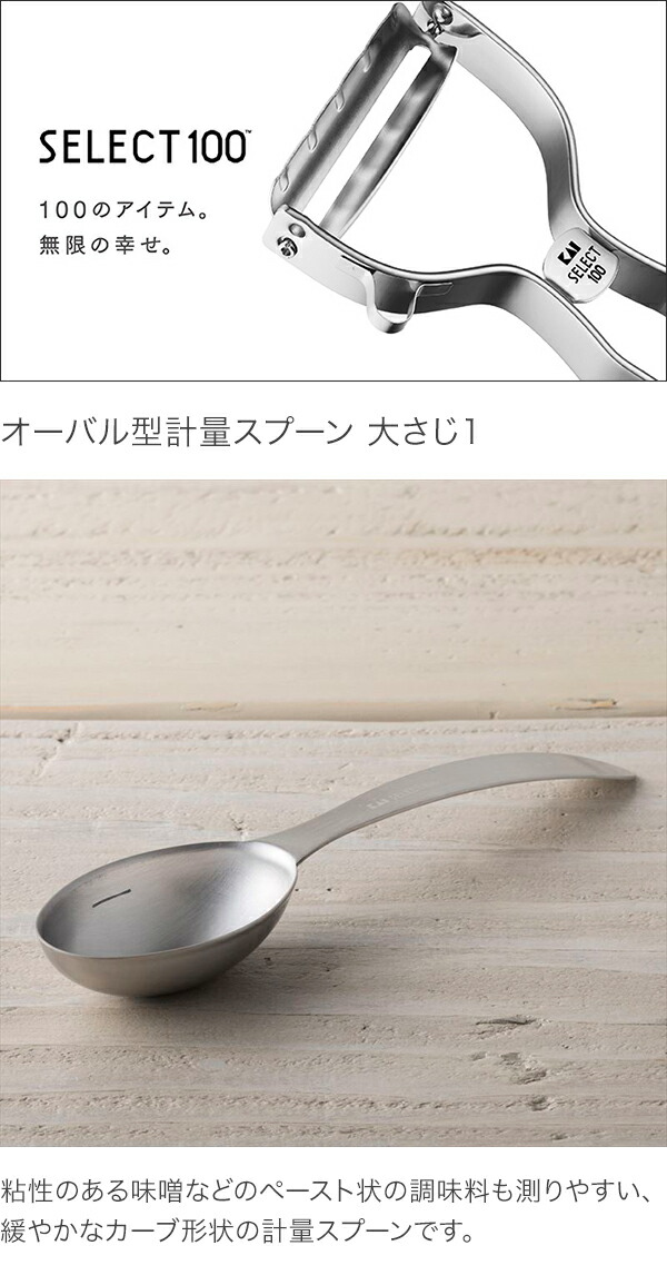 メール便対応】貝印 セレクト100 オーバル型計量スプーン 大さじ1