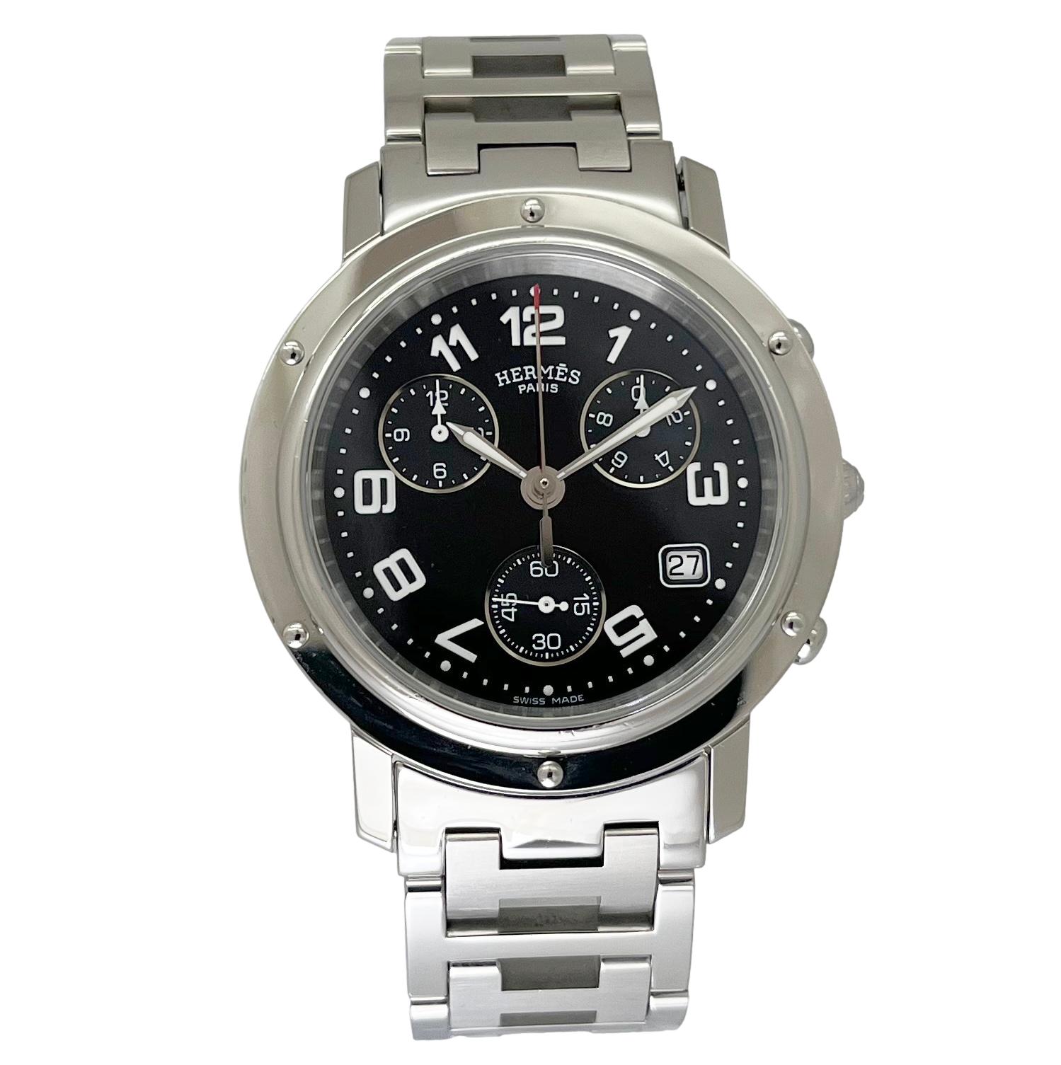 HERMES（エルメス） クリッパー CL1.910 メンズ腕時計 クロノグラフ