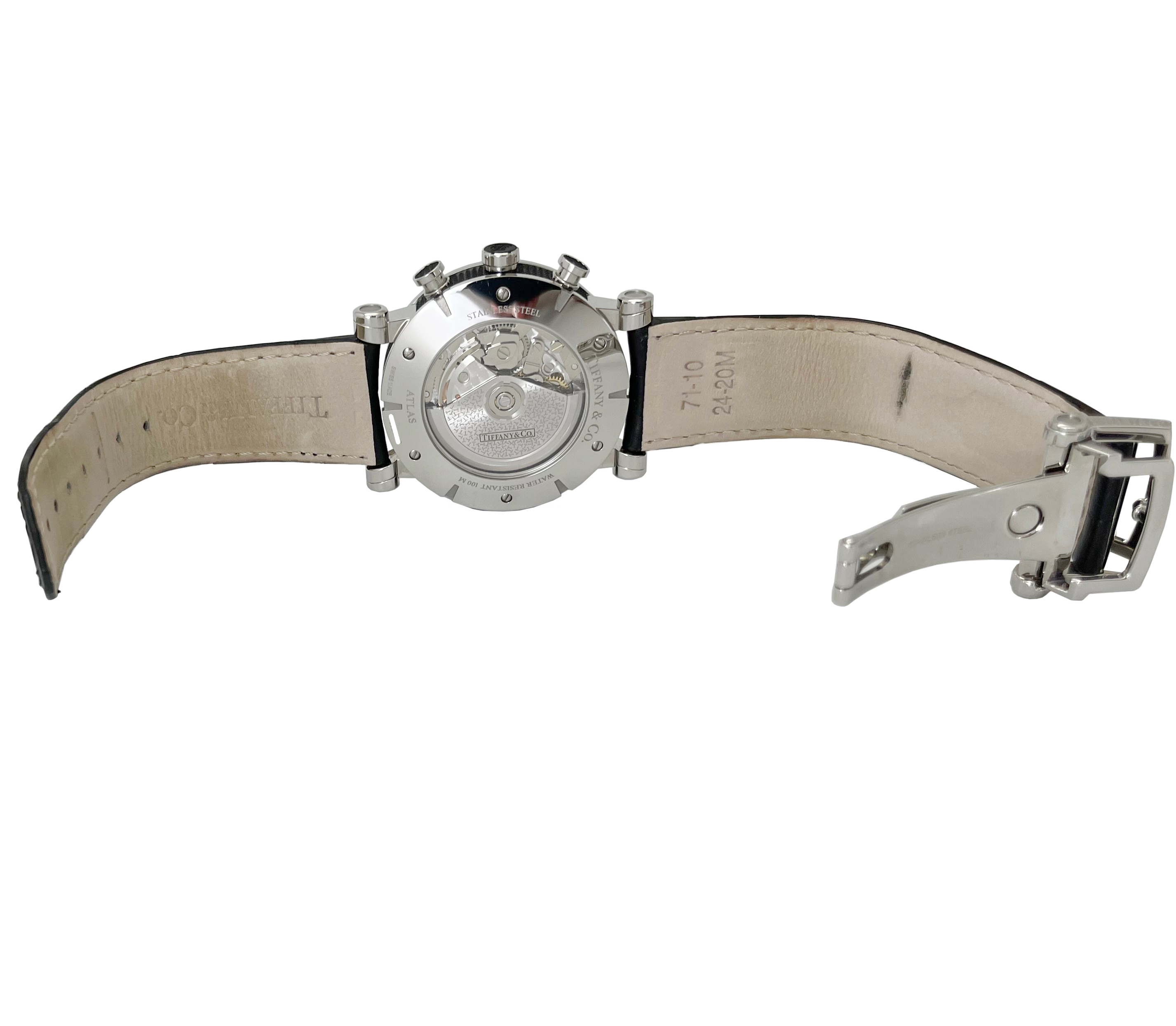 内部点検済 TIFFANY&Co. ティファニー アトラスジェント クロノグラフ Z1000 82 12A21A71A デイト シルバー SS ステンレス 純正ベルト 純正尾錠 メンズ 自動巻き【6ヶ月保証】【腕時計】【中古】 TIFFANY&Co.（ティファニー） アトラス ジェント クロノグラフ 中古