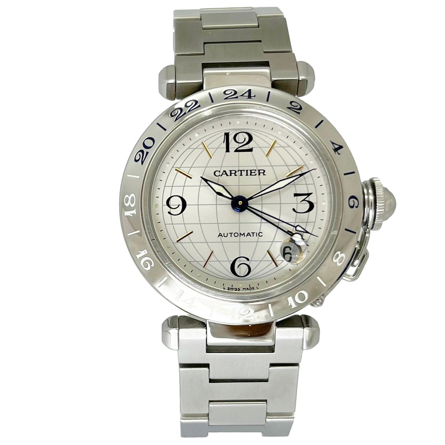 カルティエ パシャC メリディアン GMT W31078M7 腕時計 自動巻き 