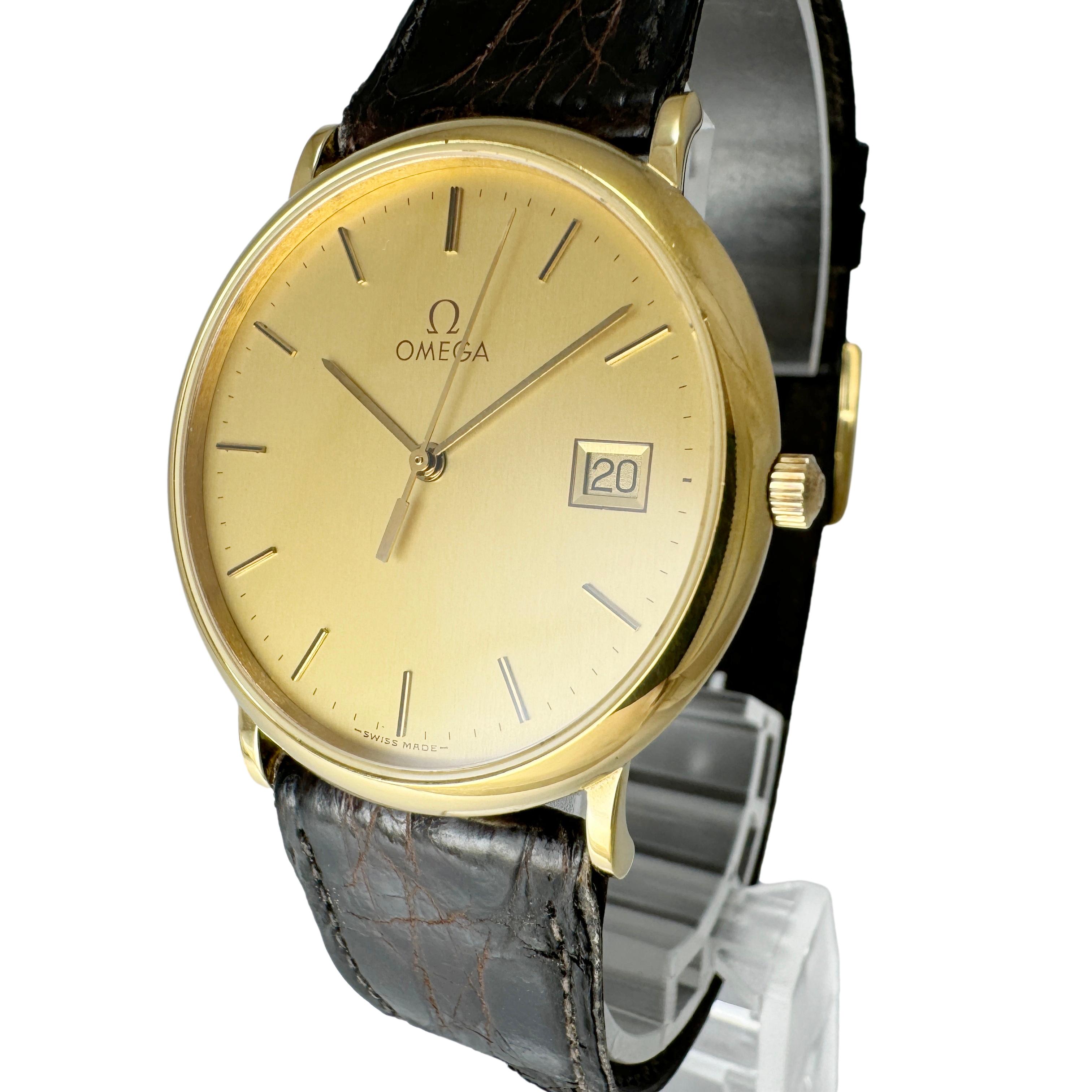 オメガ　デヴィル　腕時計　メンズ　クオーツ　31ｍｍ　金　ラウンド　ビンテージ オメガ デヴィル 腕時計 ビンテージ 31mm クオーツ メンズ 金