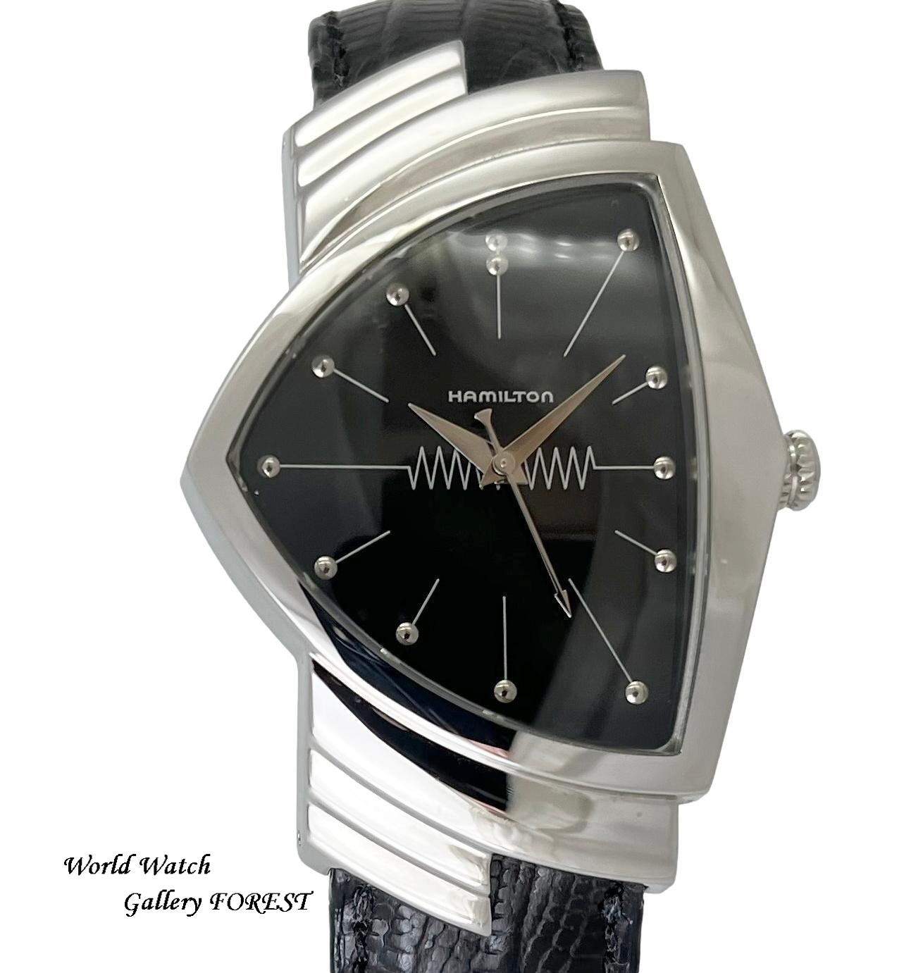 値段HAMILTON ベンチュラ 6337 社外黒革 時計