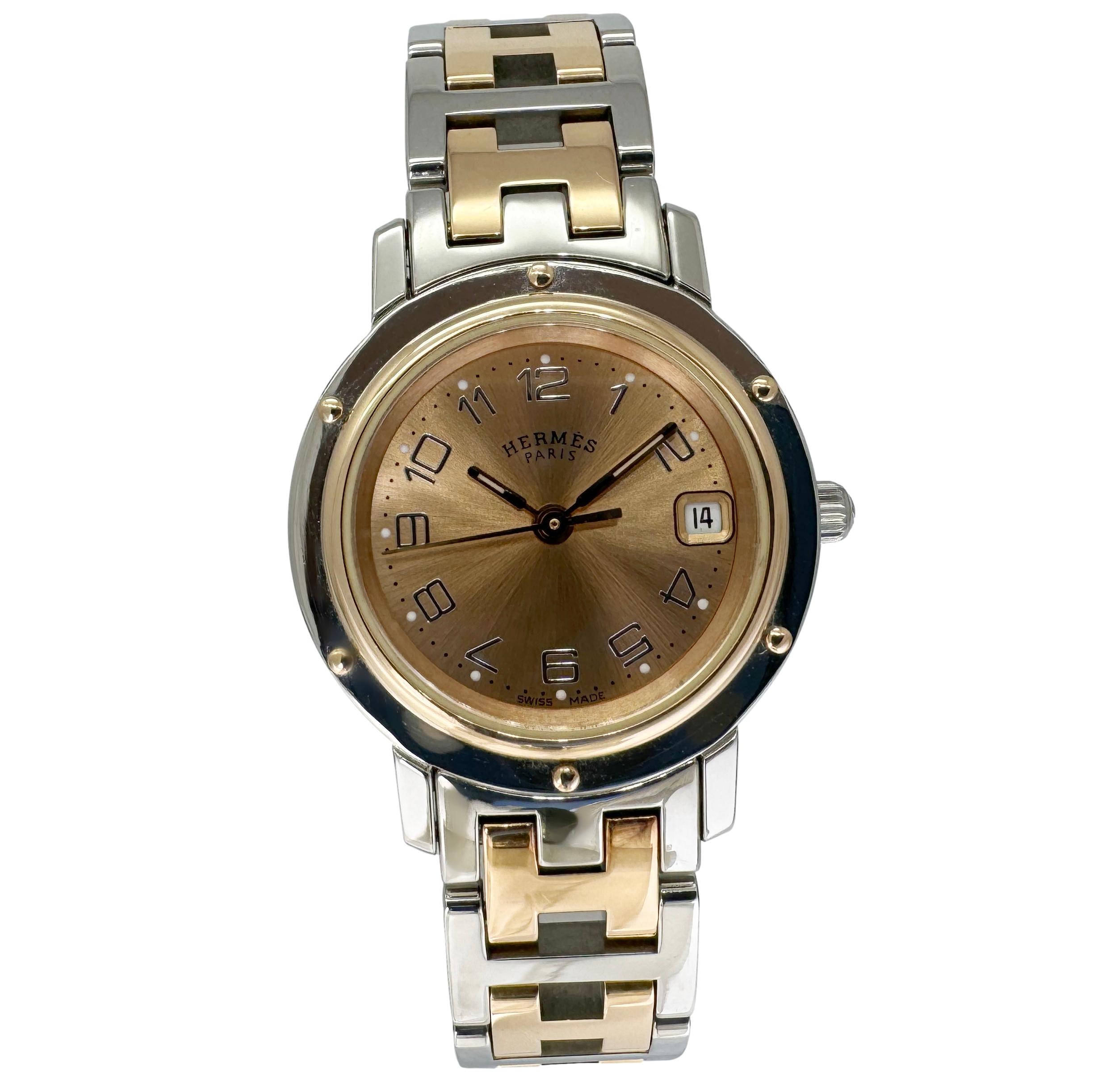 稼動 HERMES レディース腕時計 ラウンド コンビ アナログ クォーツ HERMES（エルメス） クリッパー CL4.221 中古 レディース腕時計