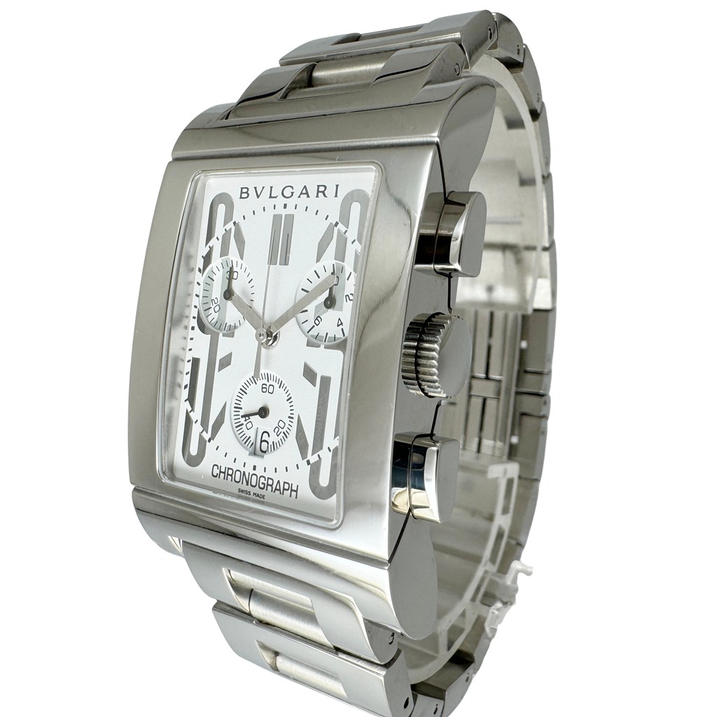 ブルガリ　レッタンゴロ　RTC49S　メンズ BVLGARI/ブルガリ】 レッタンゴロ RTC49S クロノ 腕時計 ステンレス