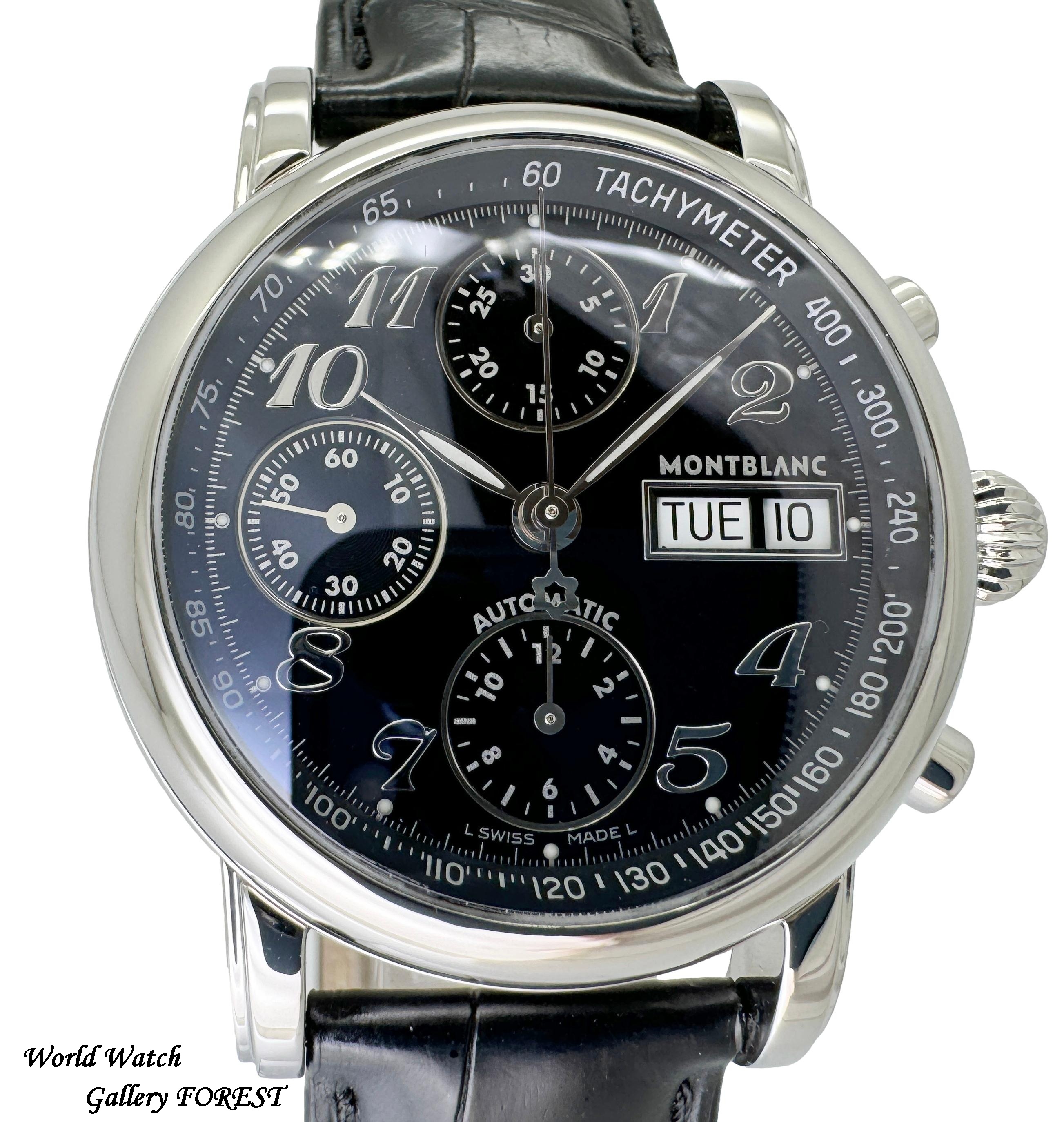 モンブラン マイスターシュテュック 7016 クロノグラフ 中古 メンズ腕時計 自動巻き ブラック 外装仕上げ