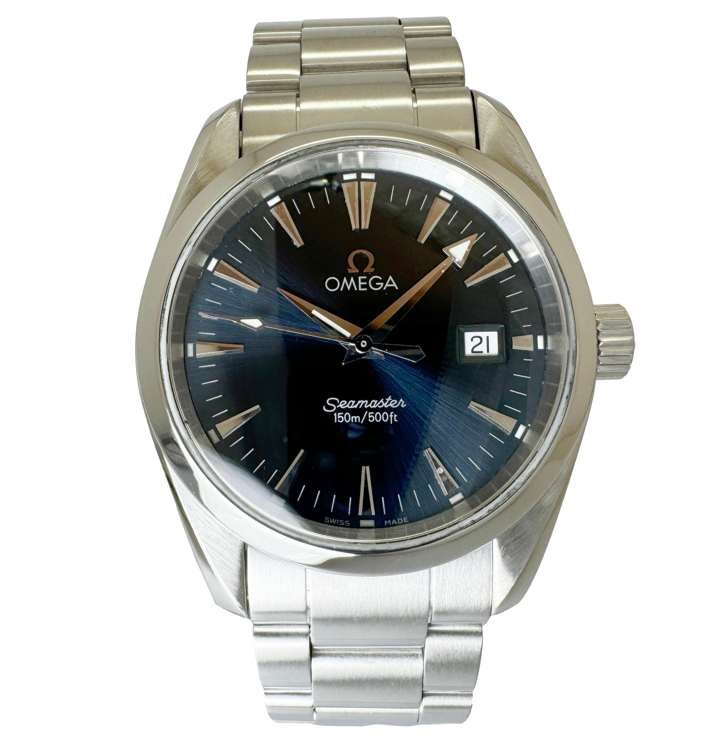 オメガ 腕時計 シーマスター アクアテラ 2518.80 クオーツ ブルー文字盤 メンズIT93491 中古 OMEGA（オメガ） 販売済み シーマスター アクアテラ 中古 メンズ