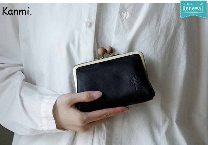 Kanmi. カンミ ドロップツリー 木玉 がま口ミニウォレット WL22-25