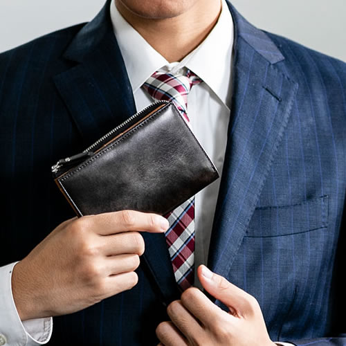SNOBBIST 財布 メンズ 二つ折りミュージアムカーフ 名入れ 無料