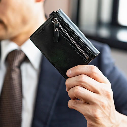 SNOBBIST 財布 メンズ 二つ折りミュージアムカーフ マルチパス