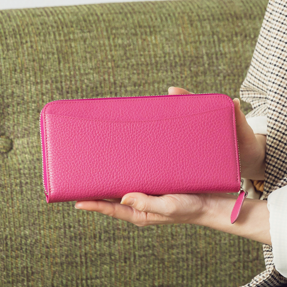 【受注製作】rosy ピンク 本革ギャルソン長財布 ミナペルホネン 受注製作】rosy ピンク 本革ギャルソン長財布 ミナペルホネン 受注製作