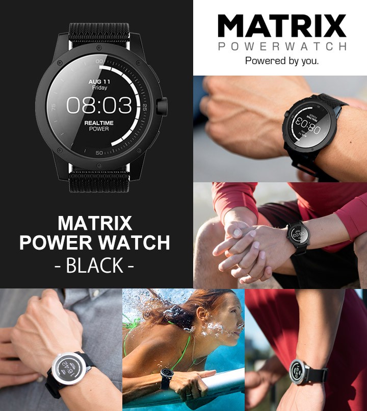 MATRIX POWER WATCH BLACK ［スマートウォッチ 腕時計 充電不要 メンズ