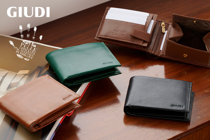 GIUDI（ジウディ） イタリア製ガビアーノレザー二つ折り 財布 名入れ