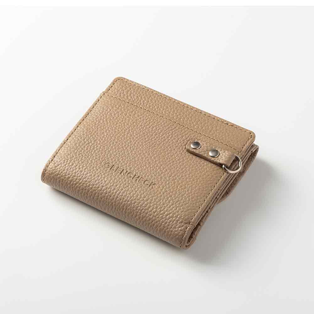 名入れ無料 二つ折り財布 マネースルー レザー財布 本革 GLENCHECK