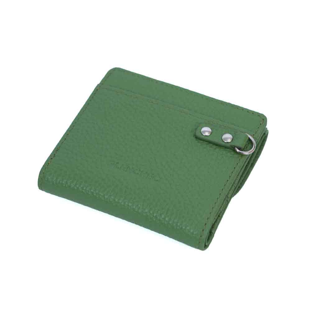 名入れ無料 二つ折り財布 マネースルー レザー財布 本革 GLENCHECK