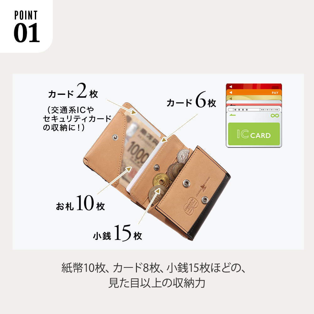 FLYING HORSE（フライングホース） 名入れ無料 コードバン ミニ財布