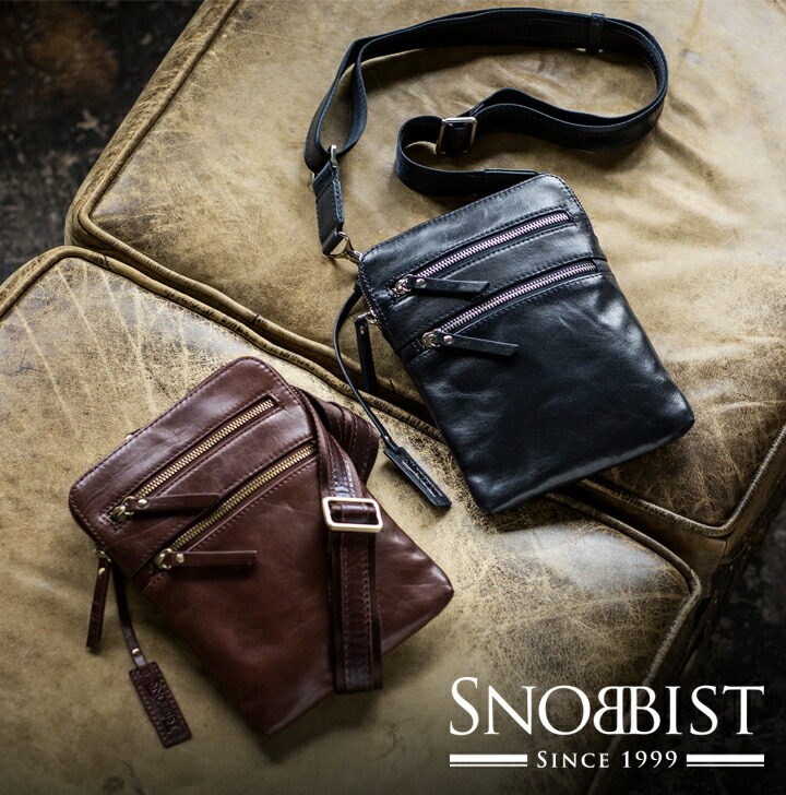 Snobbist スノビスト レザーショルダーバッグ 2WAY SNOBBIST 【廃盤】ディアスキン ウエストショルダー バッグ 鹿革