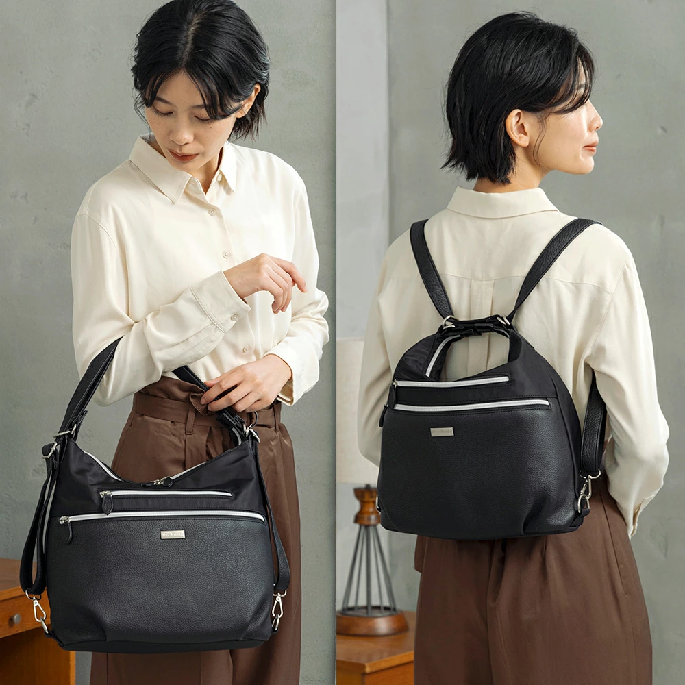 2WAYバッグ リュックサック ショルダーバッグ レディース A4対応 本革
