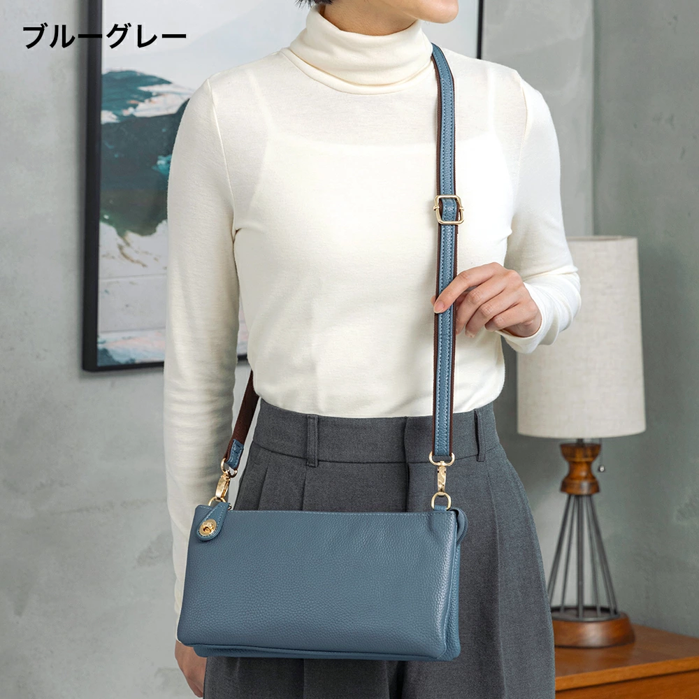 Chiocciola（キオッチョラ） 5層収納のレザー財布ショルダーバッグ CA 