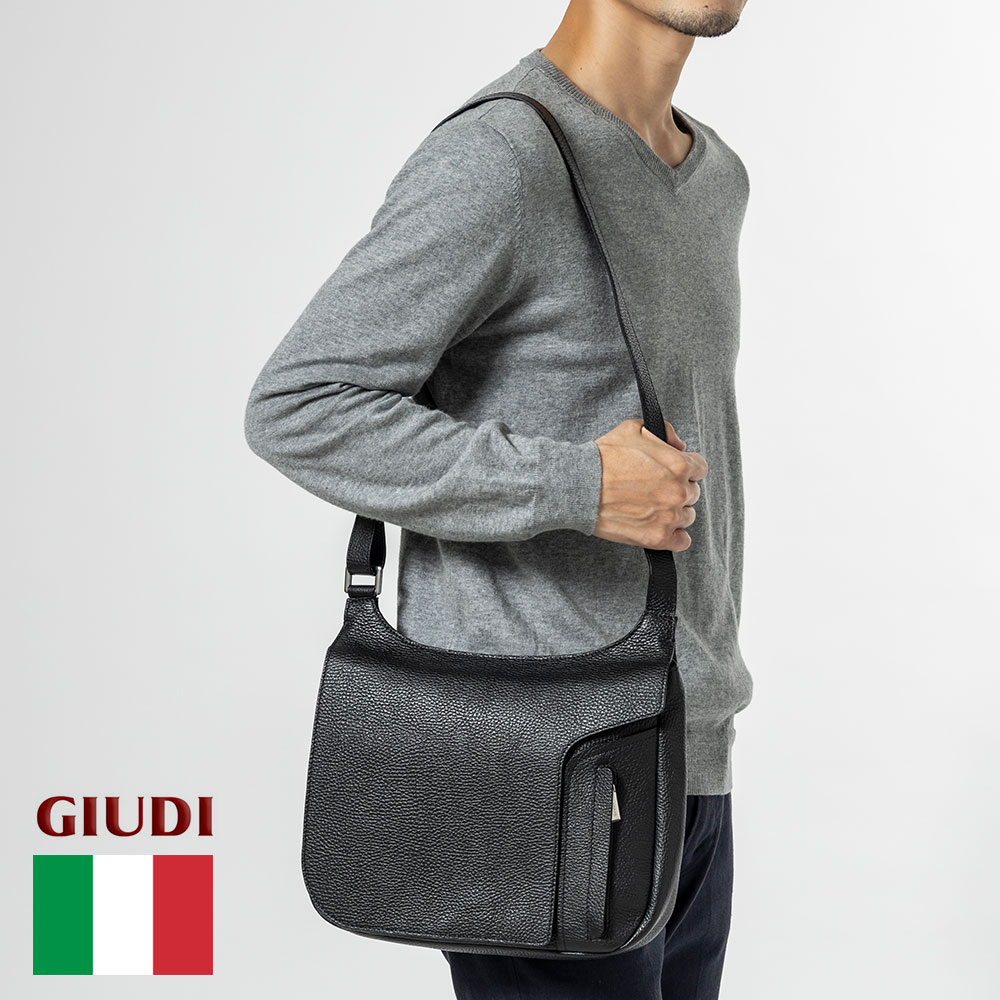 GIUDI イタリア製 ソフトエンボスレザー ボディバッグ