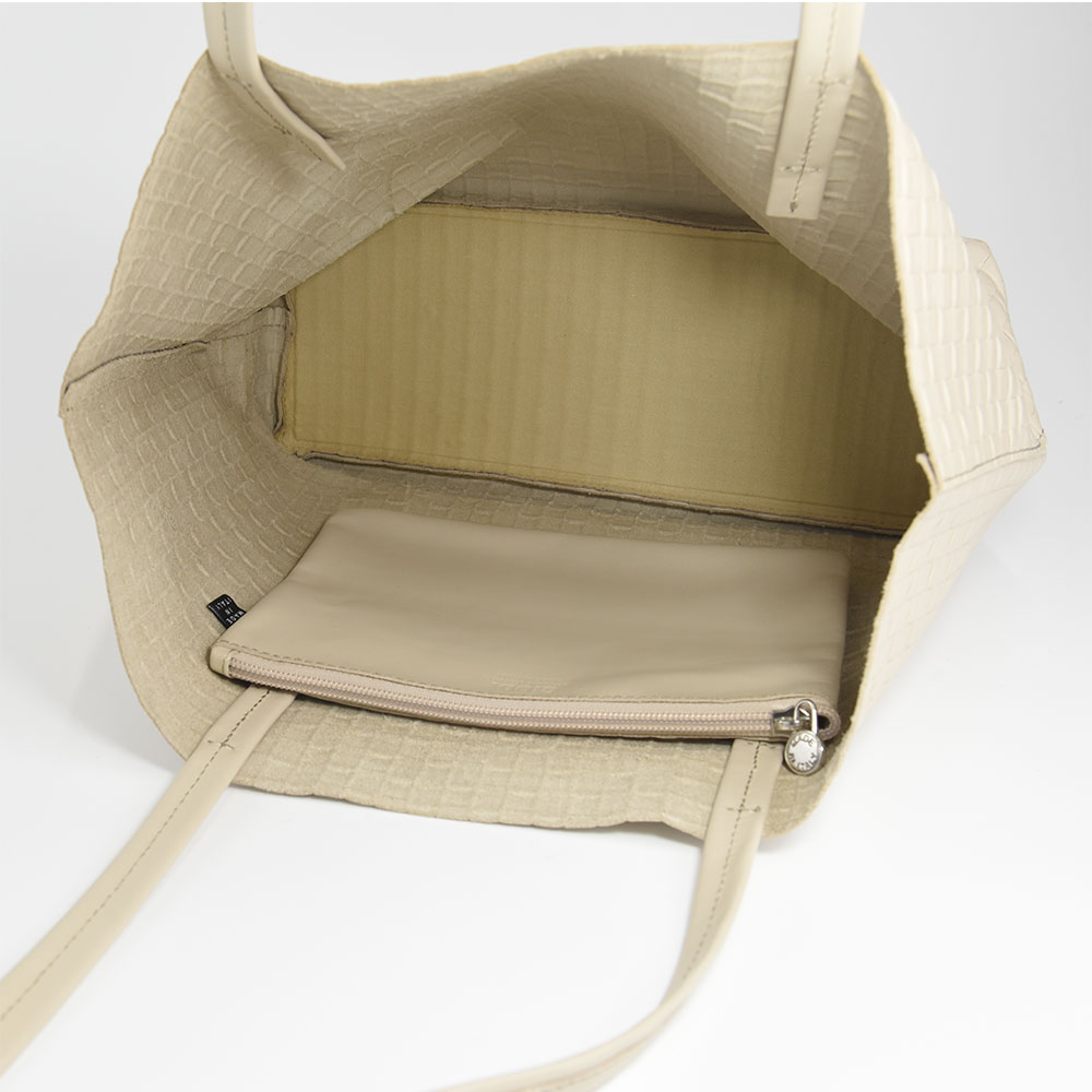 GIUDI（ジウディ） イタリア製 編込み型押しトートバッグ レディース