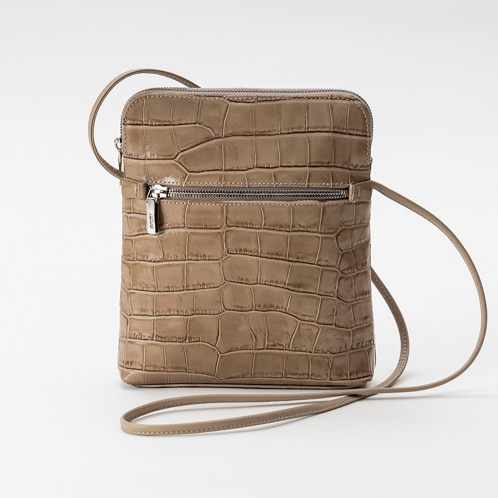 【美品】RODO ロド italy クロコ型押　ワンショルダーバッグ GIUDI（ジウディ） イタリア製 クロコ型押し 牛革 ミニショルダ