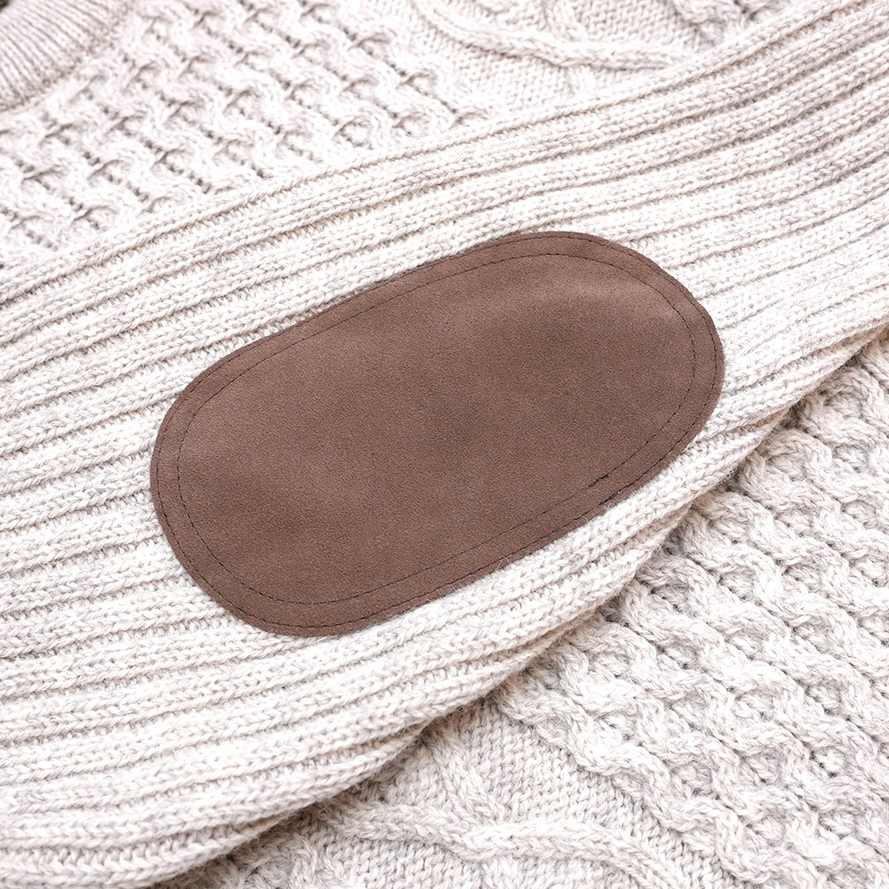 HIGHLAND 2000（ハイランド2000） アラン模様革パッチ付セーター 英国