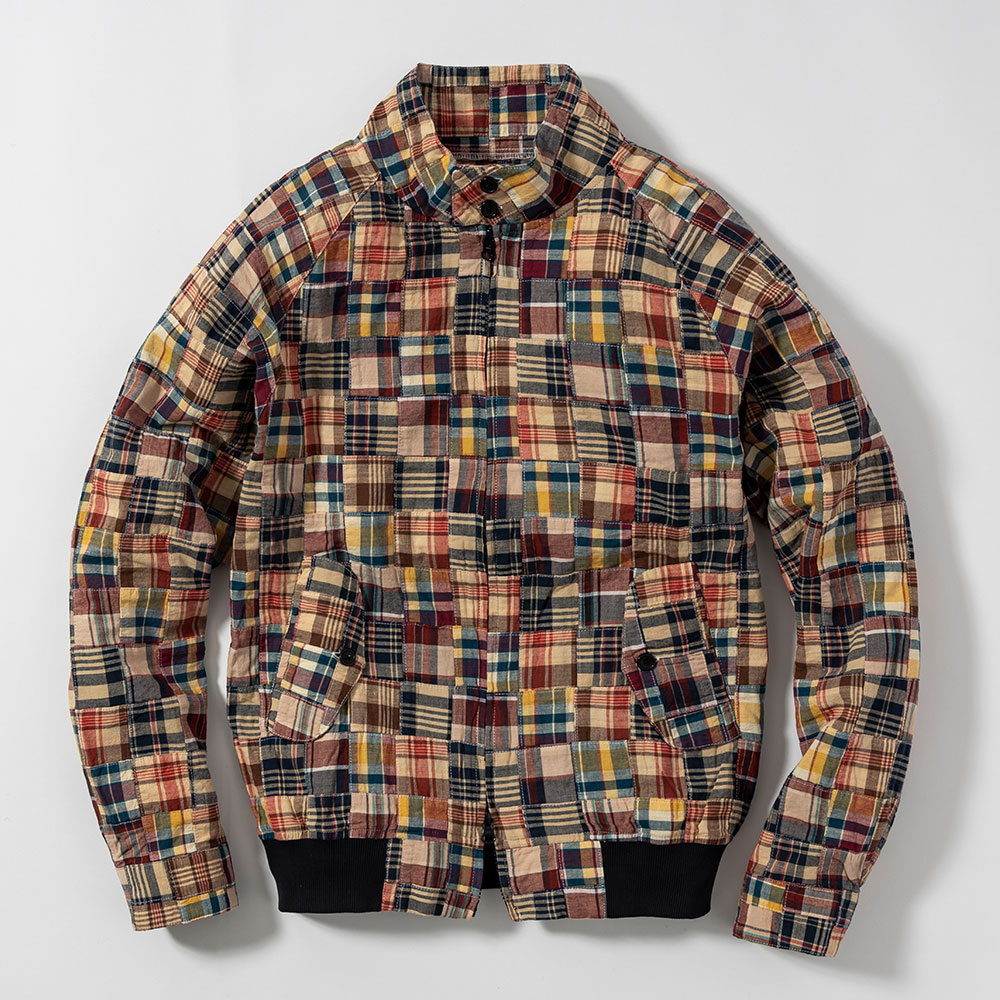 パッチワーク マドラスチェック スイングトップ ジャンパー ブルゾン
