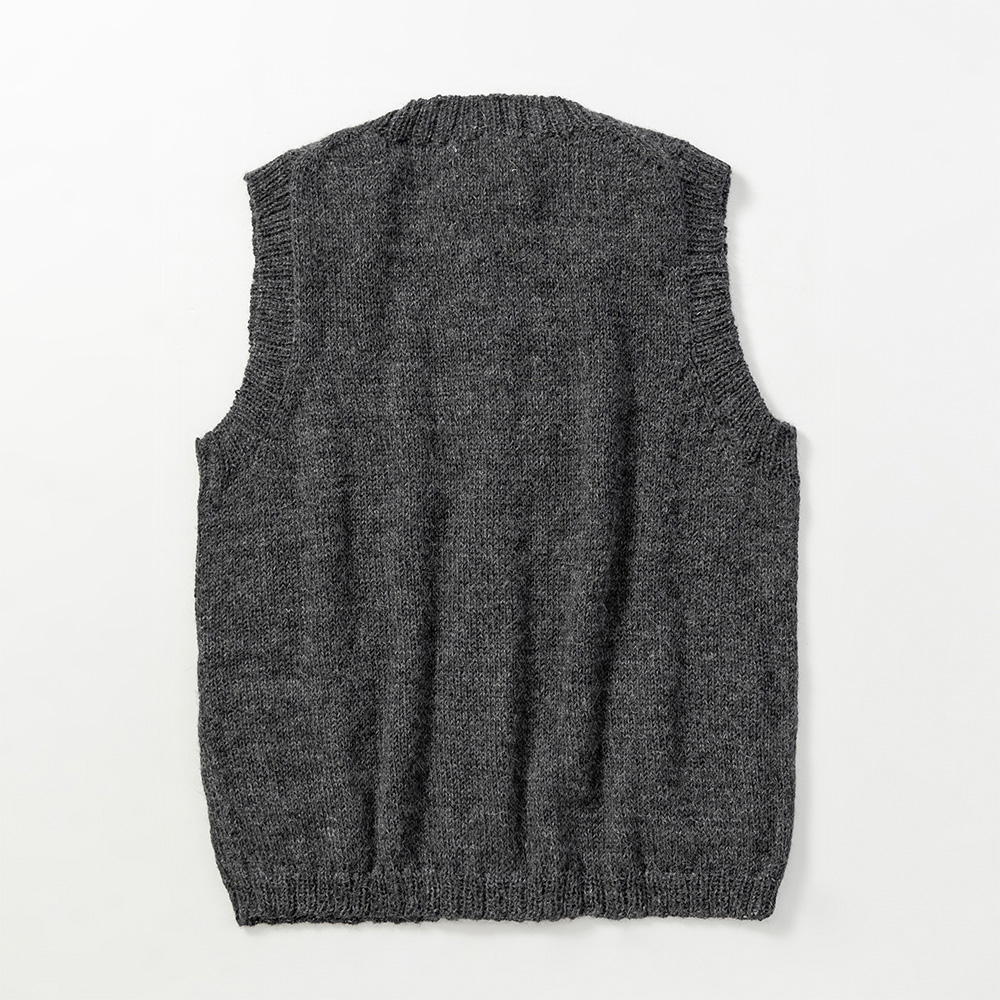 ペルー製 アルパカ カラフルボタンベスト レディース 女性 秋冬 手編み