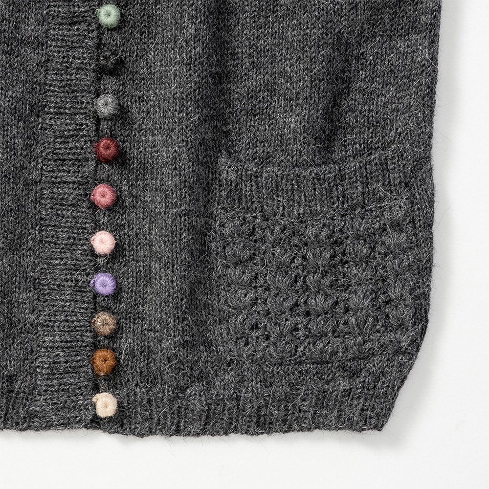 ペルー製 アルパカ カラフルボタンベスト レディース 女性 秋冬 手編み