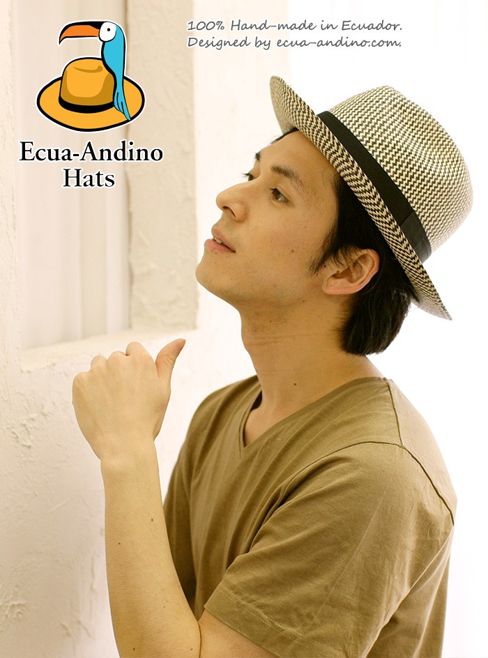 オシャレ Ecua-Andino エクアアンディーノ パナマ ストローハット M