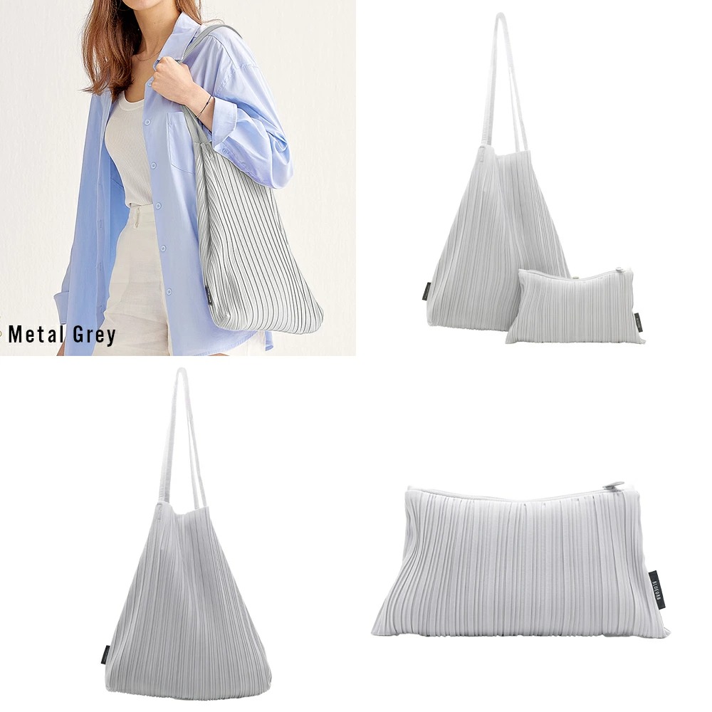 Each Bag トートバッグ プリーツバッグ ポーチ付き レディース 韓国 