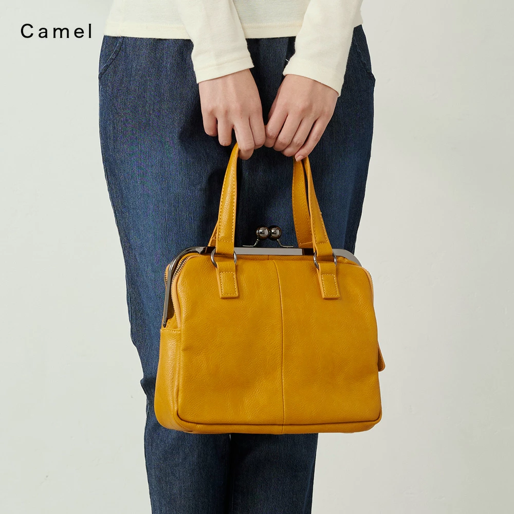 がま口バッグ ハンドバッグ ショルダーバッグ 2way フェイクレザー